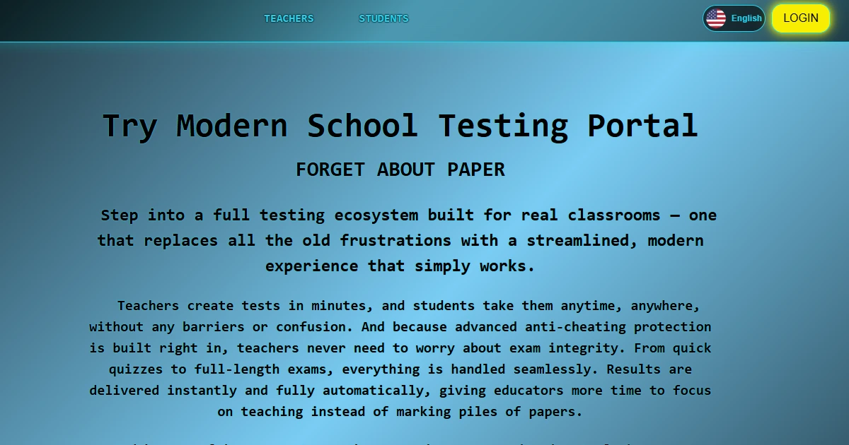 testingportal.org landing page preview
